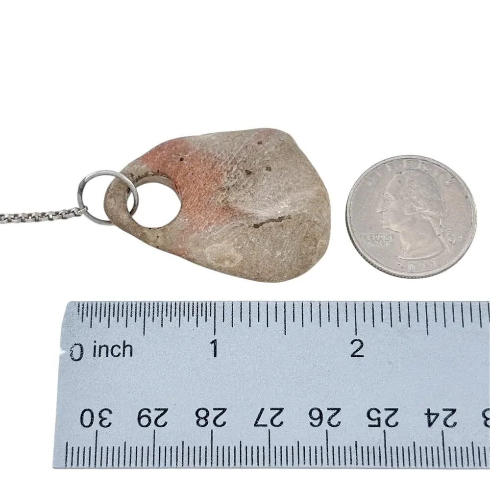 Vintage Sterling Silver 925 Stone Pendant Necklace 18
